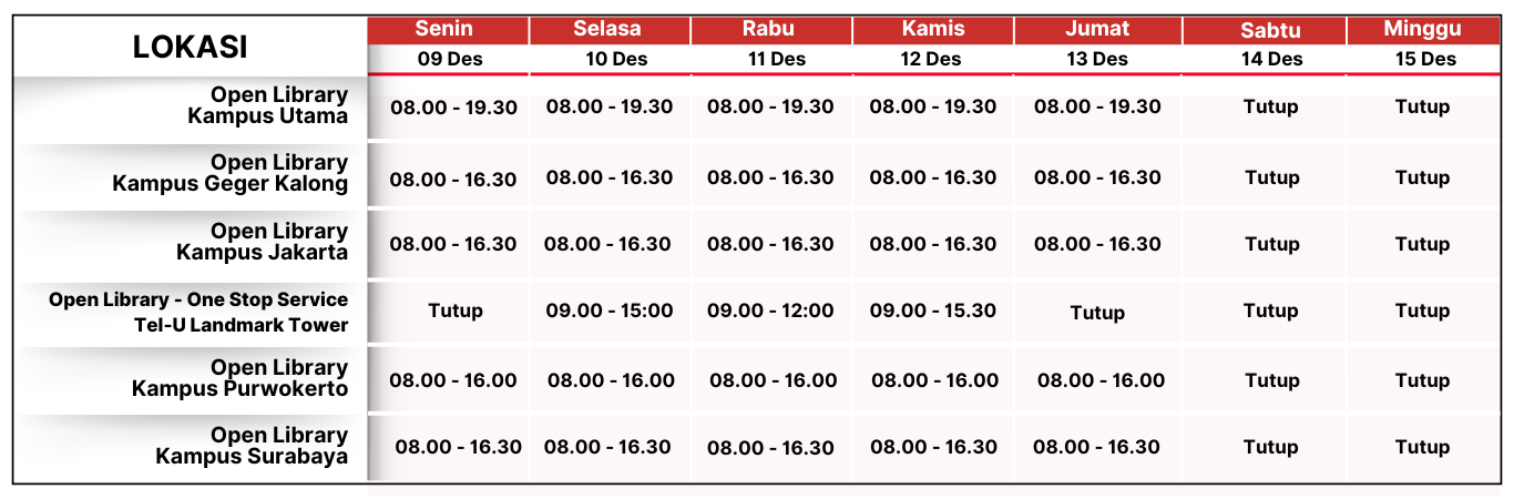 Jam Operasional Bulan September