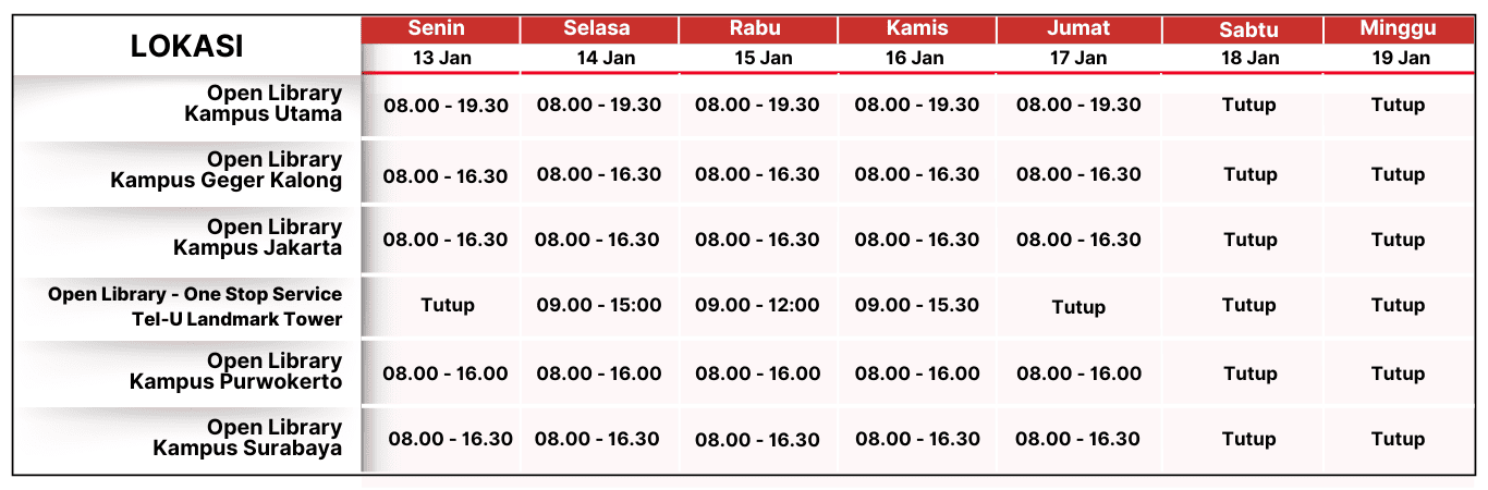 Jam Operasional Bulan September